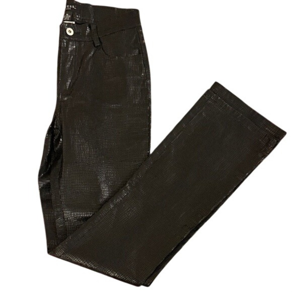 Guess Black Textured Slim Straight Jeans